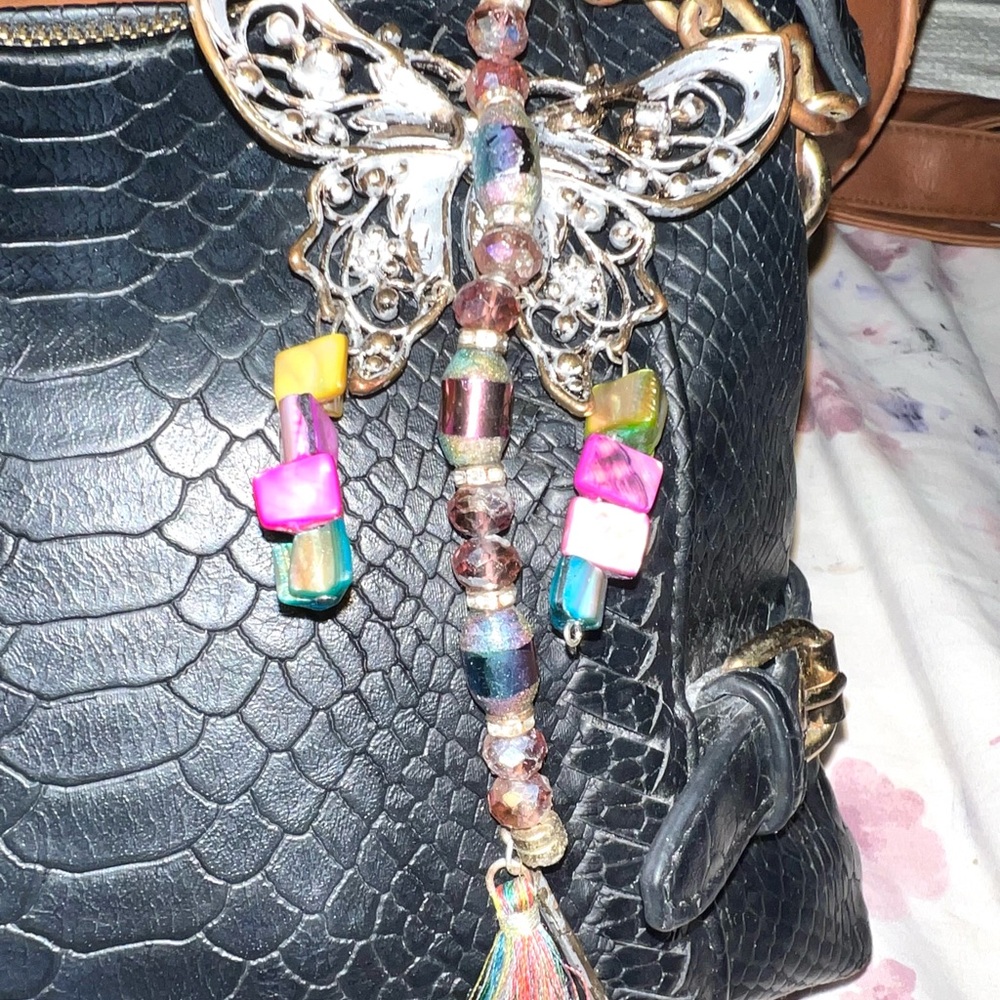 Colorful Beaded Butterfly Keychain